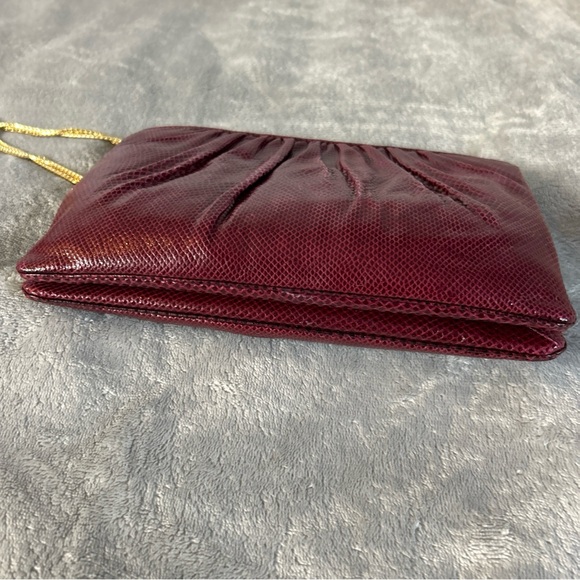 Judith Leiber Lizard Skin Purse with Gold Toned Hardware - Picture 14 of 14